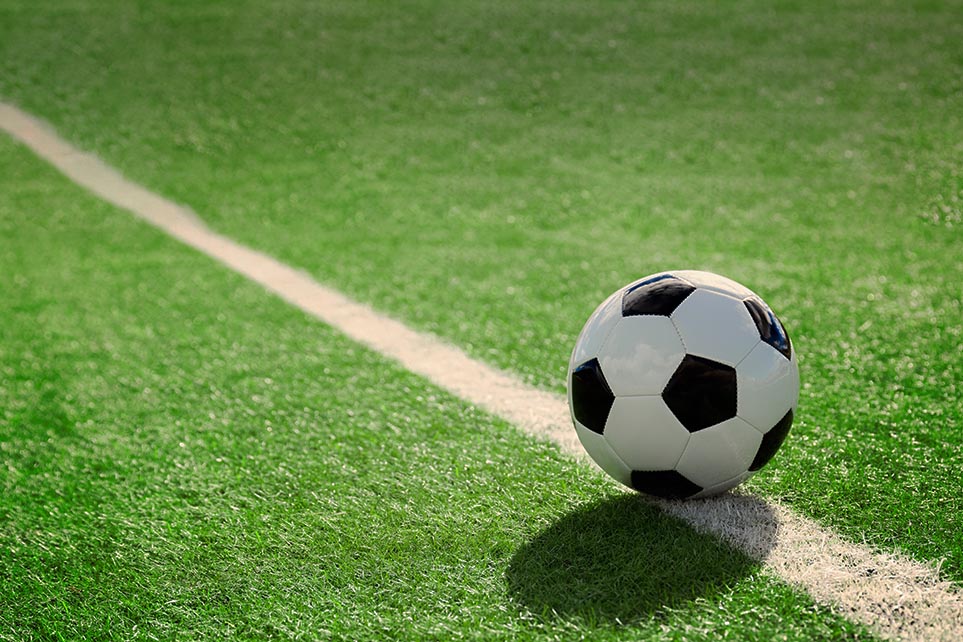 Soccer ball on grass